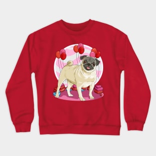 Pug Valentines Day Heart Dogs Puppy Love Crewneck Sweatshirt